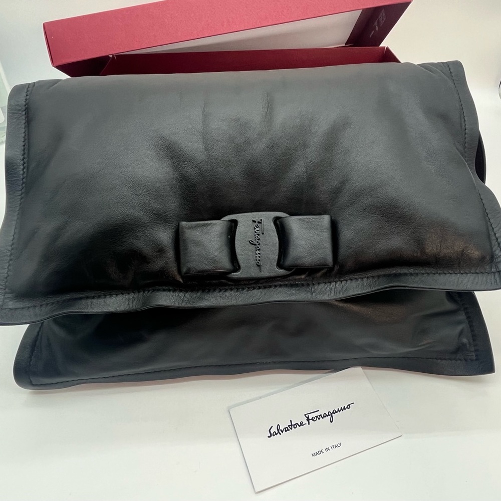 SALVATORE Ferragamo Nero Puffy Calfskin LNG